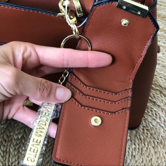 NWT• Steve Madden Cognac Handbag - Picture 4 of 8